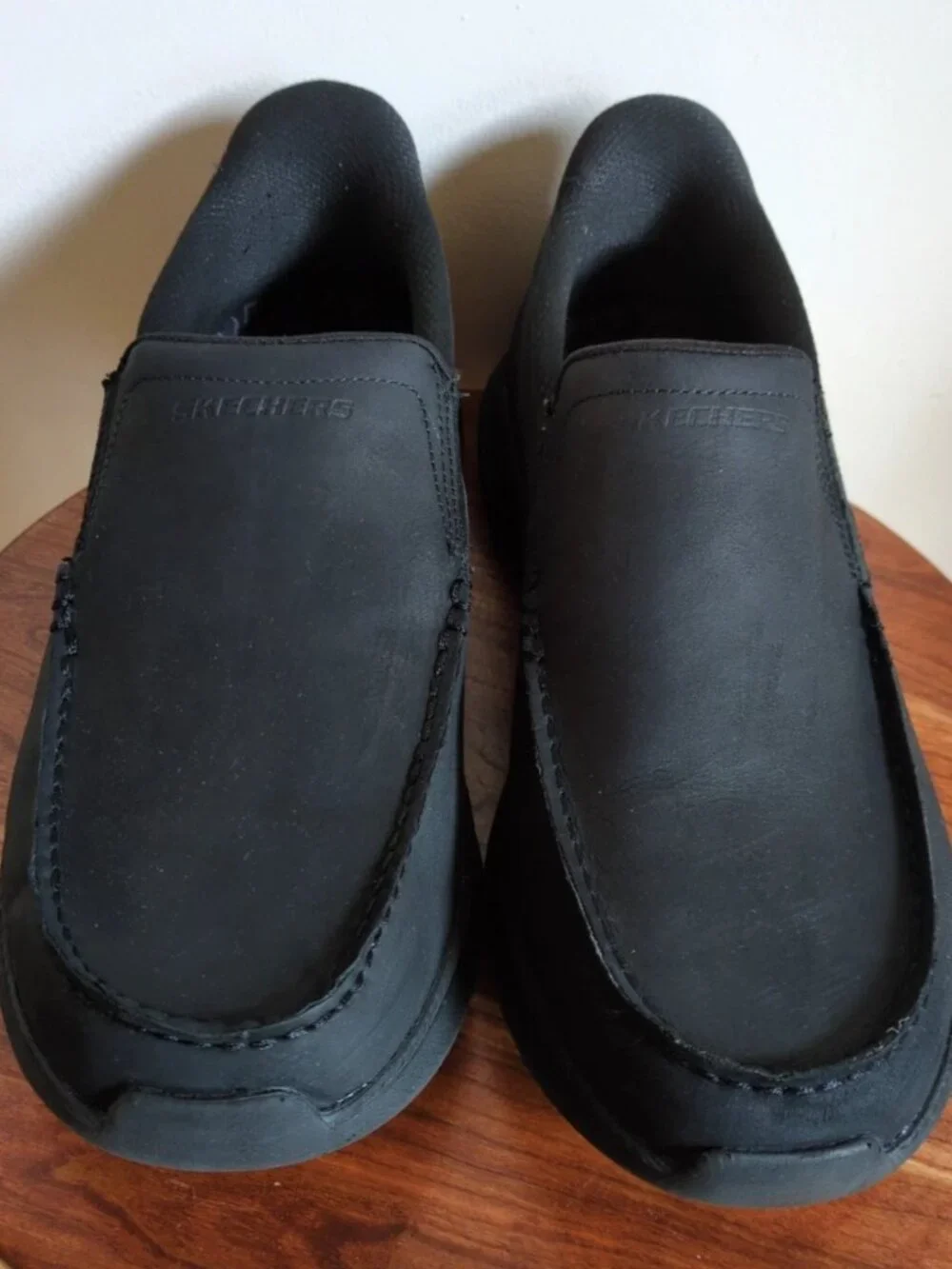 Skechers Men's Pollard Osgood Relaxed Black Slip-In On Loafers Shoes Size 11.5